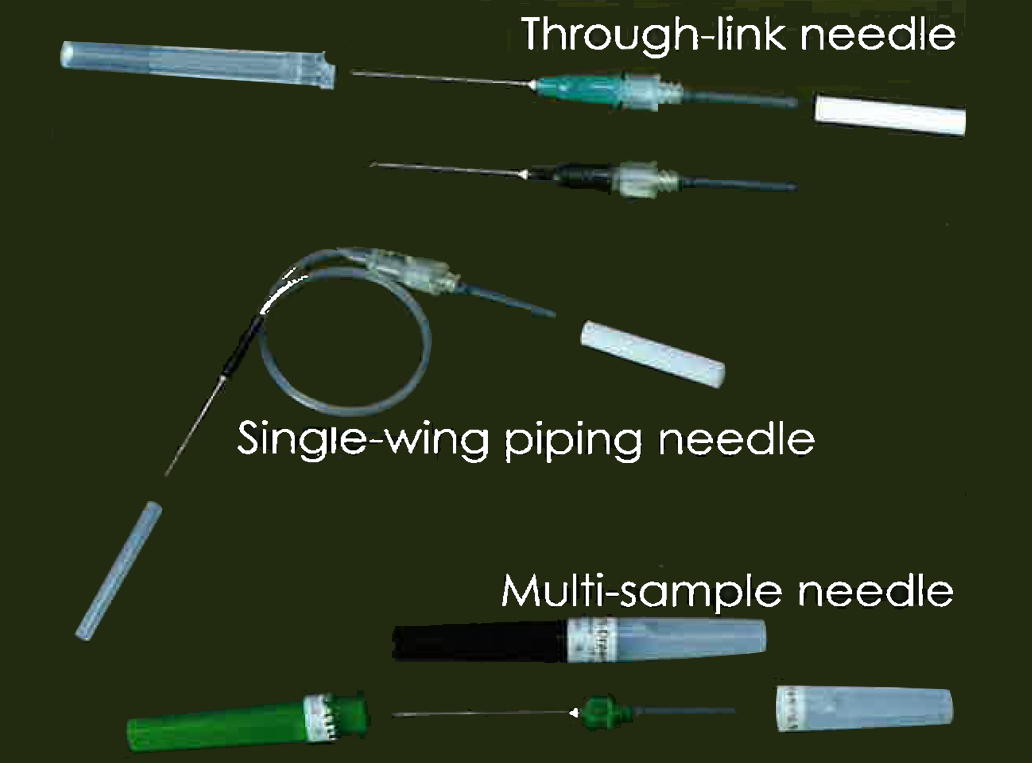 Single use blood collection needle